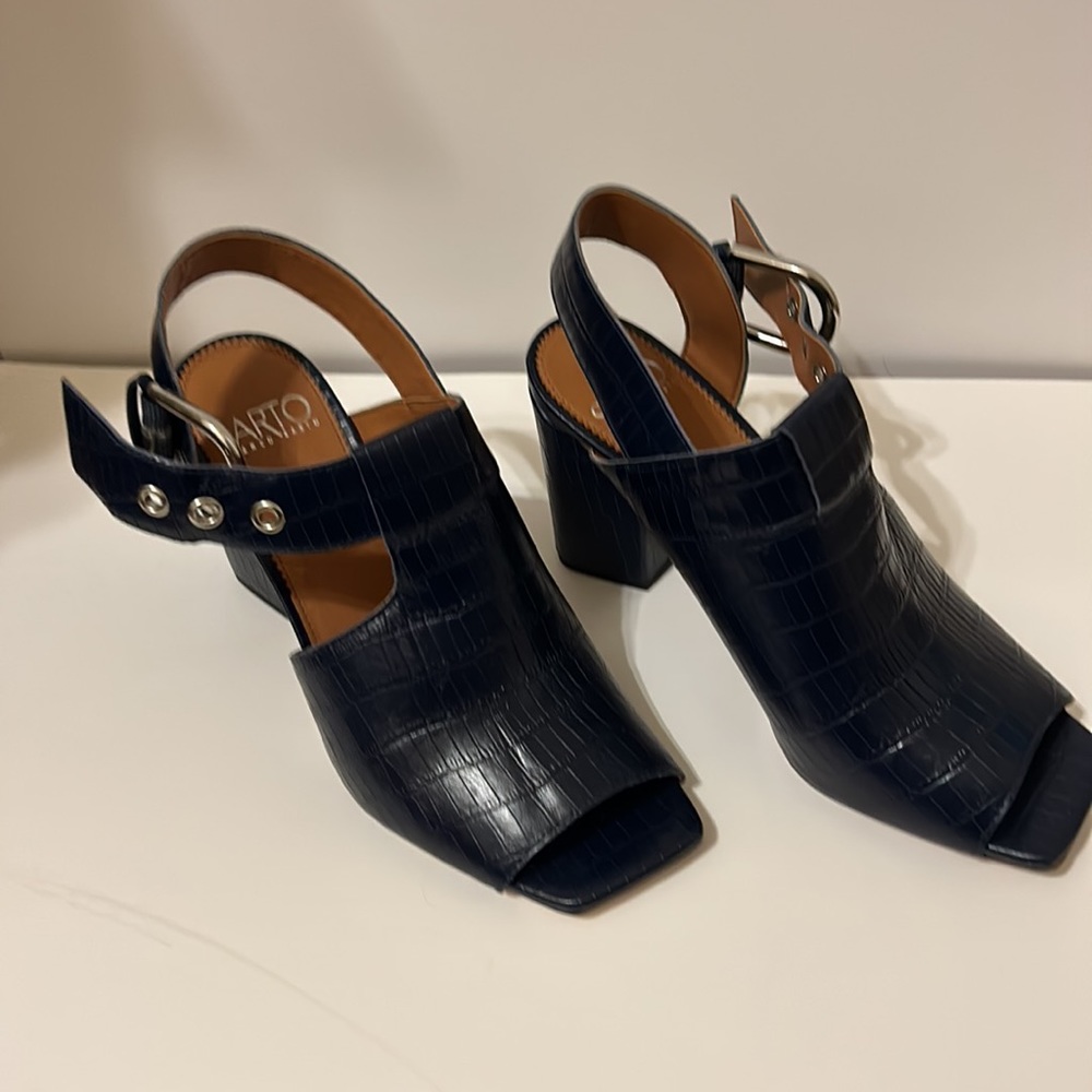 Franco Sarto Navy Heeled Sandals